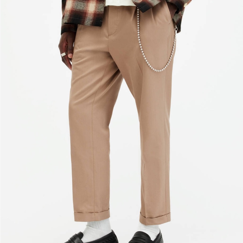 Allsaints Khaki Chino Pleated Pants